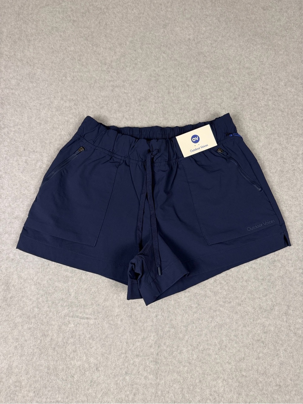 Outdoor Voices Navy Elastic Waist Athletic Shorts
